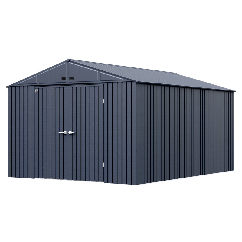 Anthracite 10' x 14' Steel Gable Roof Storage Shed