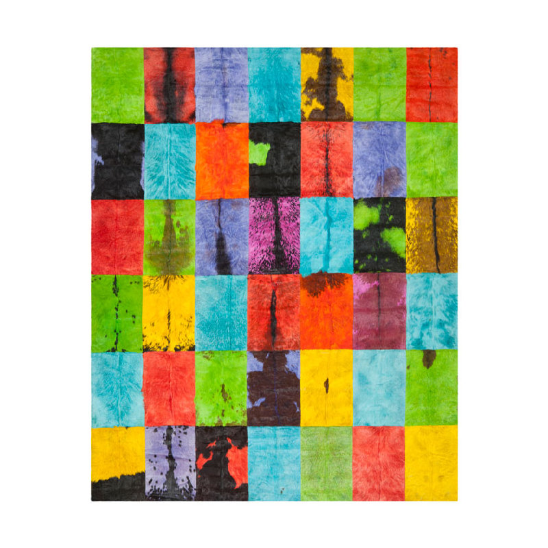 Merwin Geometric Leather Hand Woven Area Rug, Rectangle 243 x 304cm