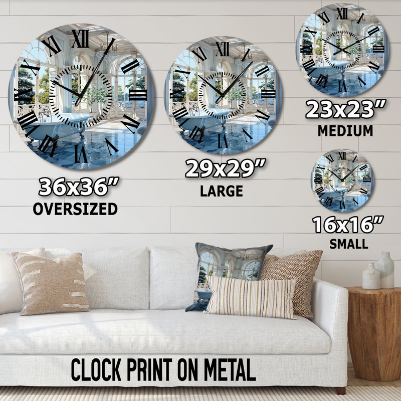 Horloge murale pour salle de bain, Surdimensionné