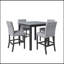 Ensemble de salle à manger 5 pièces à hauteur de comptoir avec table carrée et tabourets avec repose-pieds et 4 chaises rembourrées à haut dossier