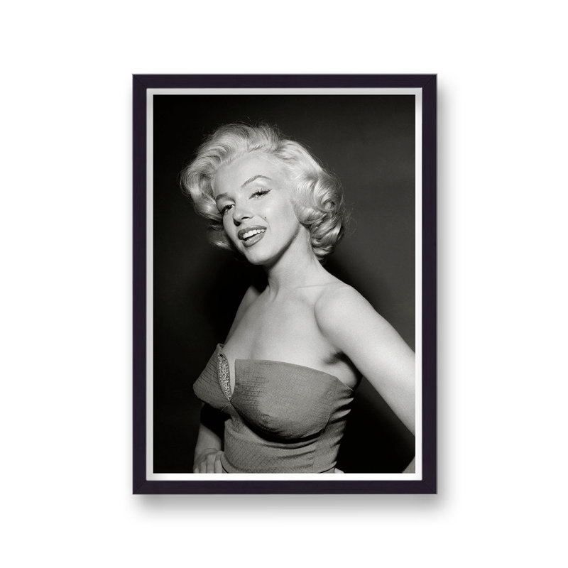 Marilyn Monroe Publicity Shot Low Red Gown Hands On Hips - Single Picture Frame Print