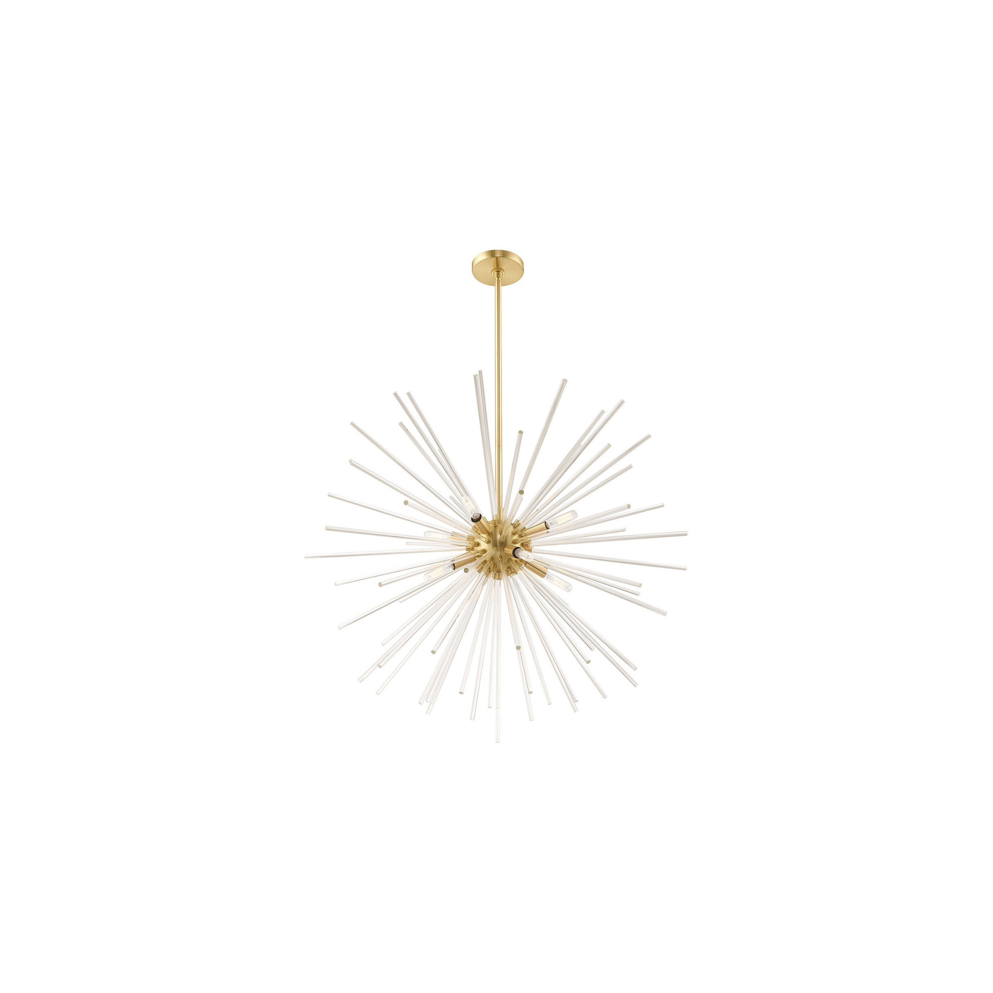 Ryzen 6 - Light Metal Dimmable Sphere Chandelier, 13" H x 20" W x 19" D, Satin Brass