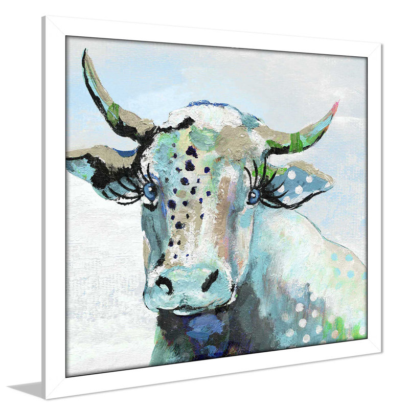 " Blue Mood " by Tava Studios, White Framed, 31.5" H x 31.5" W x 1" D