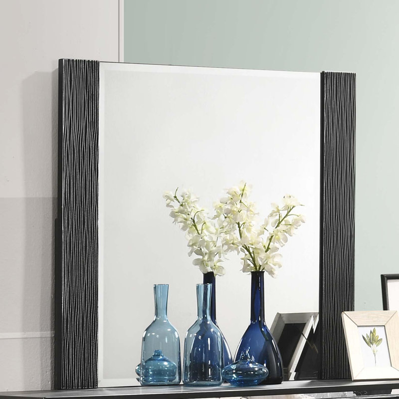 Finition contemporaine - Miroir de commode noir Ellerslie