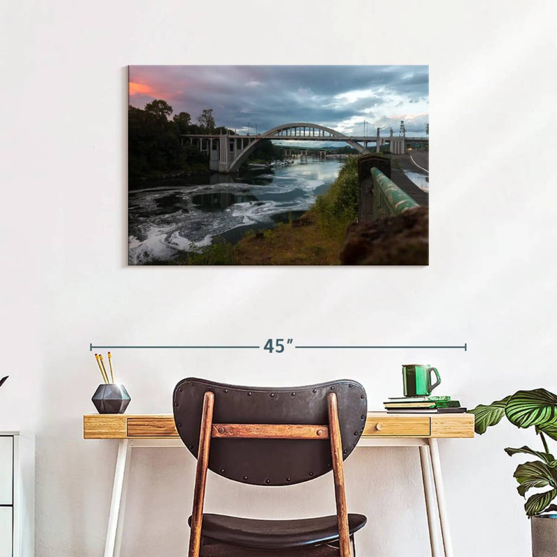 Lilie Dramatic Oregon Bridge, 24" H x 36" W
