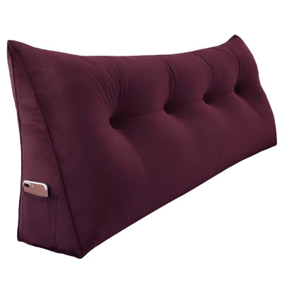 Sit-up Back Comfort Velvet Headboard Wedge Reading Pillow Triangular Backrest Back Support Compression