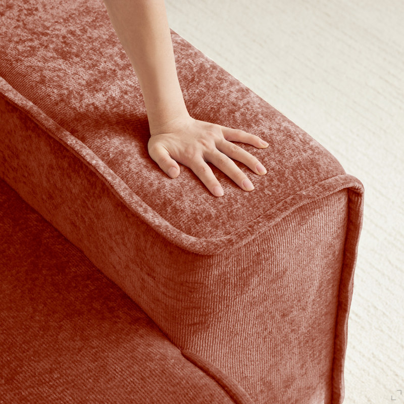 Repose-pieds moderne en velours, Rouge