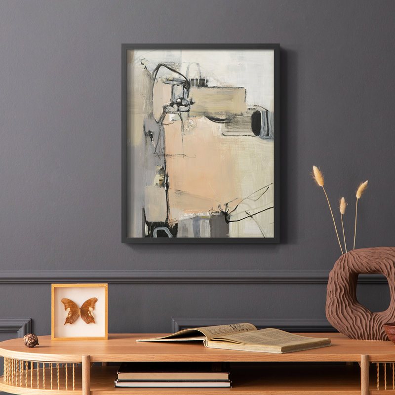Reproduction encadrée de grès - bois massif, H 28 po x l 22 po, Noir