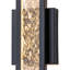 Applique murale moderne noire à DEL 26,38 po | Abat-jour acrylique à ondulation d'eau | Luminaire de meuble-lavabo à intensité variable | Plafonnier encastré vertical ETL
