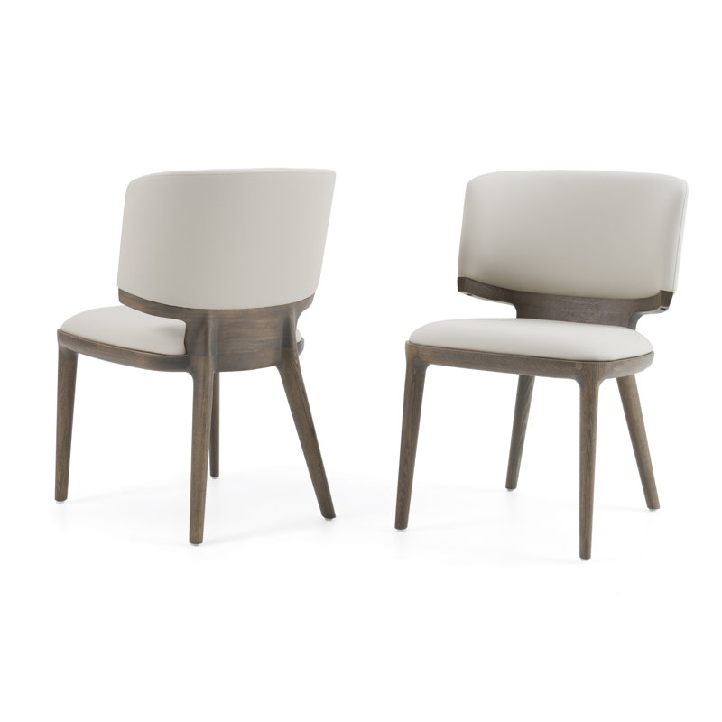 Halden - Chaise contemporaine en similicuir, Gris / frêne gris