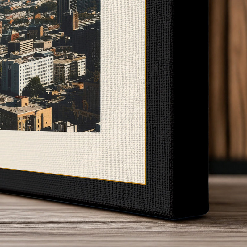 Urban Sprawl Modern - Wrapped Canvas, 18x12 - 45.7 x 30.5 cm, Black Border