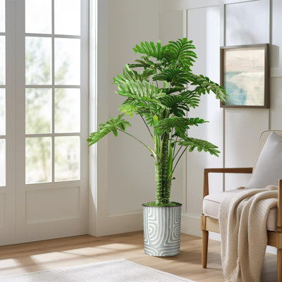 Plantes artificielles artificielles en pot Philodendron artificiel d'intérieur et d'extérieur