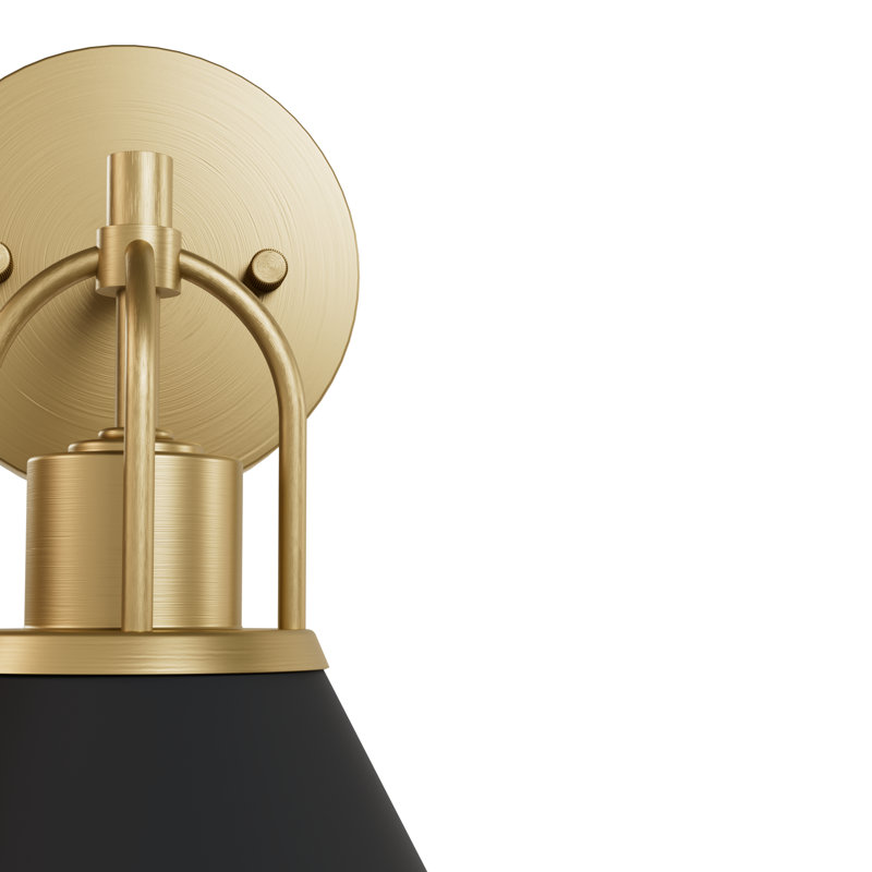Matte Black and Gold Metal Dimmable Wall Sconce