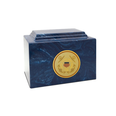 Military Marble Cremation Urn Extra Large -  Coast Guard