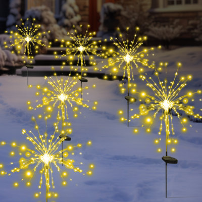 8 Modes Solar Firework Lights Outdoor Waterproof 120 LED Garden Landscape Lights for Christmas Decor