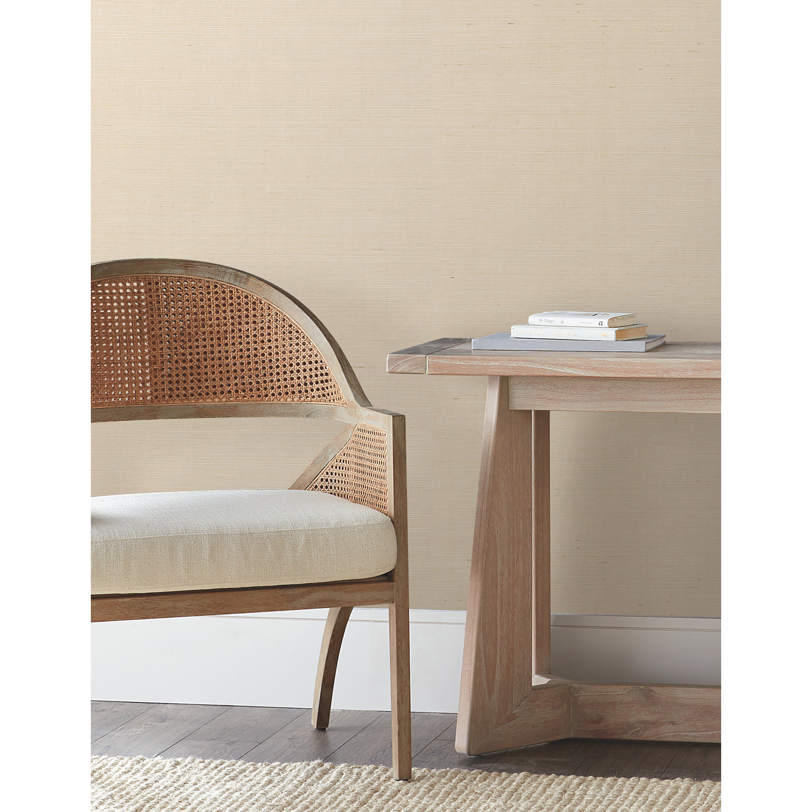 Natural Sisal Peel and Stick Grasscloth Wallpaper, Yellow