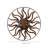 Brown Metal Indoor Outdoor Sun Wall Decor with Colorful Painted Accents