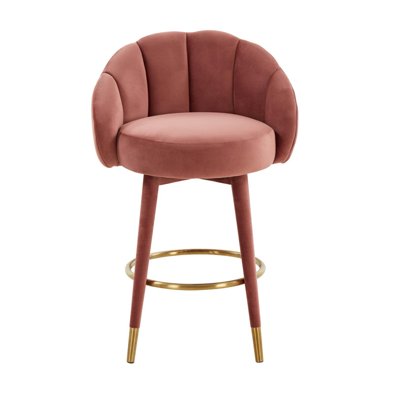 Lowther Myla Swivel Stool, Salmon, Counter Stool (25.6” Seat Height)