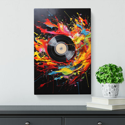 Vinyl Record Action Painting - Print