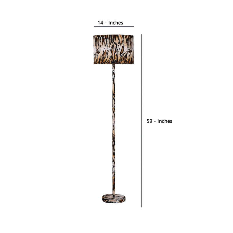 59'' Tray Table Floor Lamp, Yellow/Black