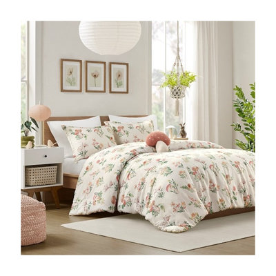 Ensemble d'édredon de jardin double / grand avec coussin décoratif, ensemble de literie en polyester multicolore