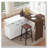 102.3" Kitchen Island with Extendable Dining Table, Kitchen Rolling Island Cart with Trash Storage Cabinet-1396906435