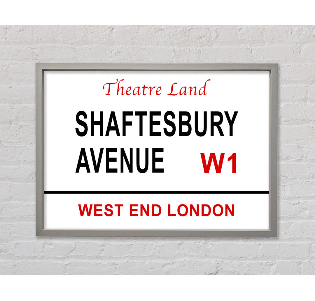 Shaftesbury Avenue Schilder Gerahmter Druck