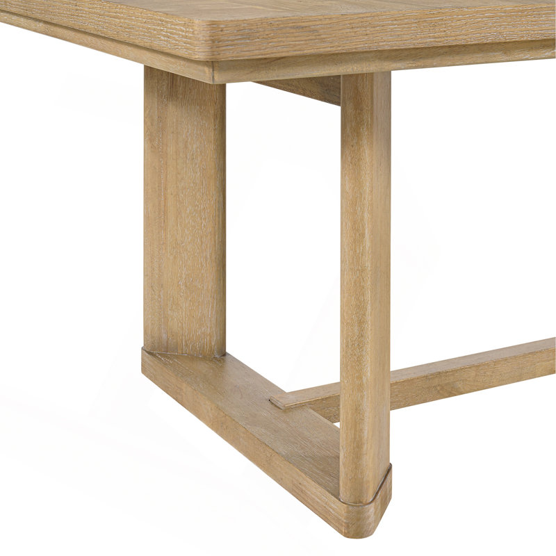 Brown Trestle Table With Leaf