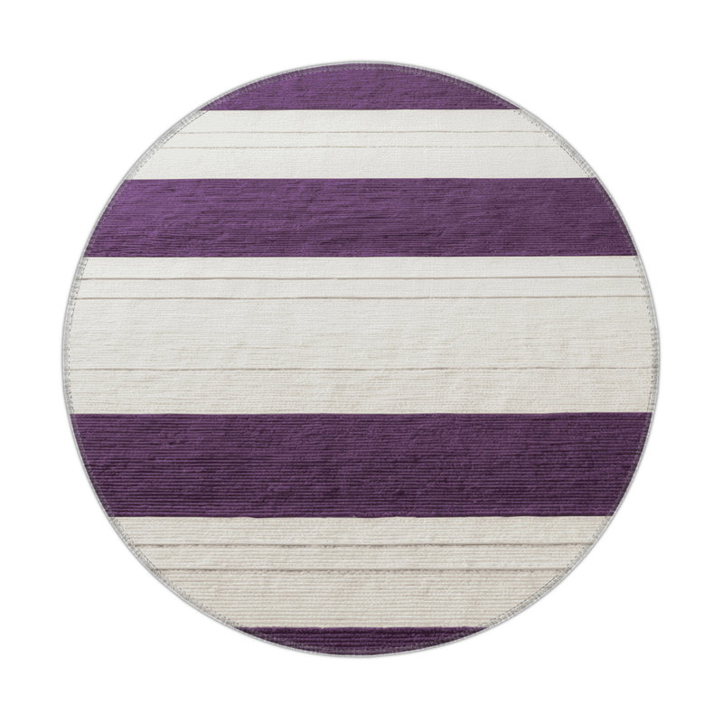HorizontalStripes Gray Indoor and Outdoor Area Rug, Rectangle 3' x 5'