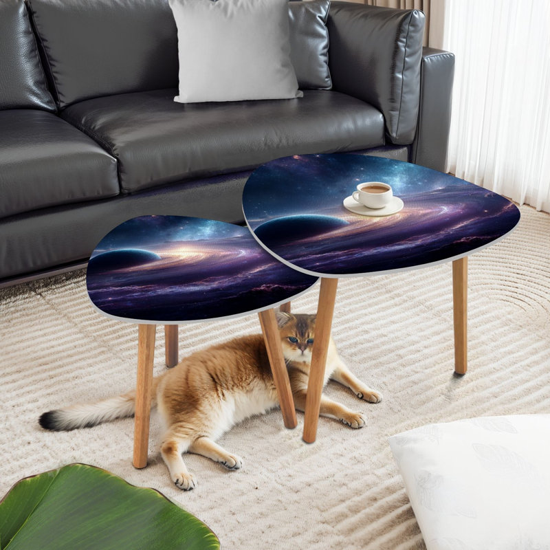 Ensemble de 2 tables basses gigognes Triangle Sunrise Stars