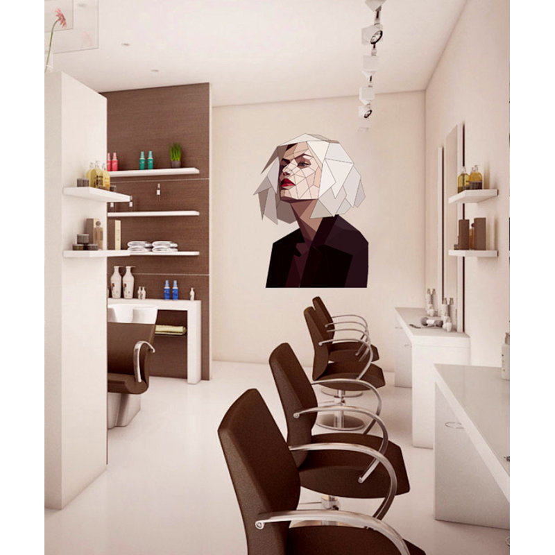 Adhésif décoratif femme polygonale élégante, H 59 po x l 46 po