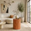 Table d'appoint cylindrique texturée Terracotta Wave-1962606732-1962606730