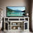 Embossed Pattern TV Stand, TV and Media Console with Open and Closed Storage Space,Entertainment Center