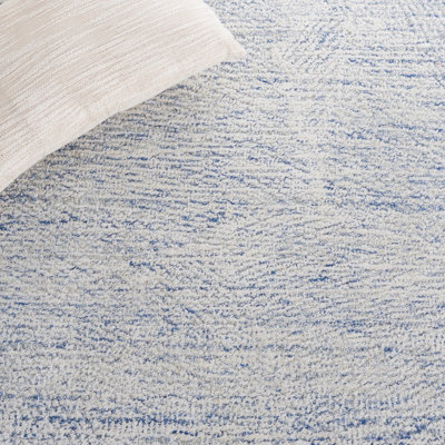 Bouldin Handmade Tufted Wool Blue Area Rug