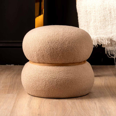 Conda Velvet Boucle Dressing Stool for Bedroom Furniture, Modern Accent Stool with MDF Base