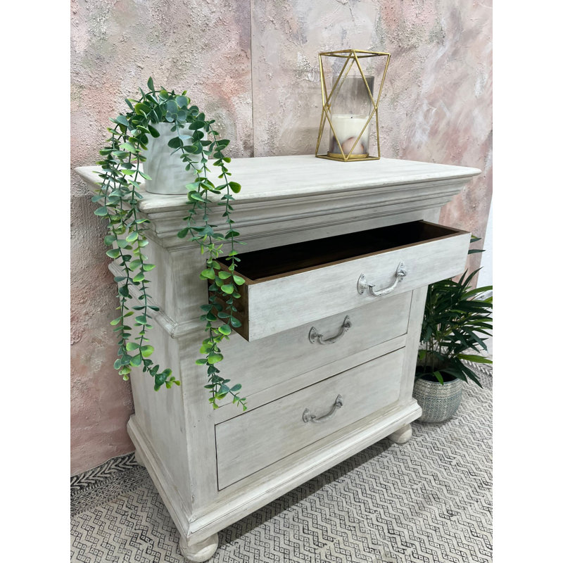 Greeson Solid Wood 80cm W 3 - Drawer Chest of Drawers
