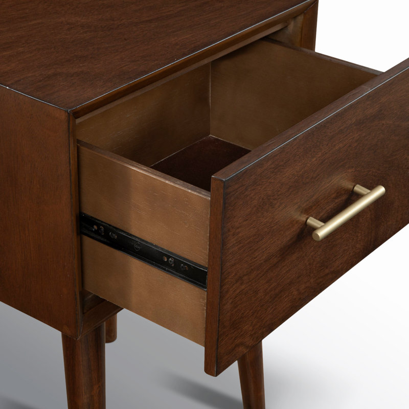 Table de bout avec rangement Williams, Noyer
