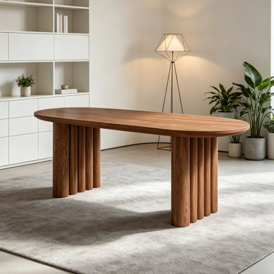 Brown Modern Creative Design Practical Oval Desk
