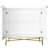 White 2 - Door Modern Accent Cabinet With Tapered Metal Feet, Smooth Finish And Contemporary Design Sense, Brass X Legs, Stable Support, Easy Setup, Ideal For Living Room Decor Function Clean