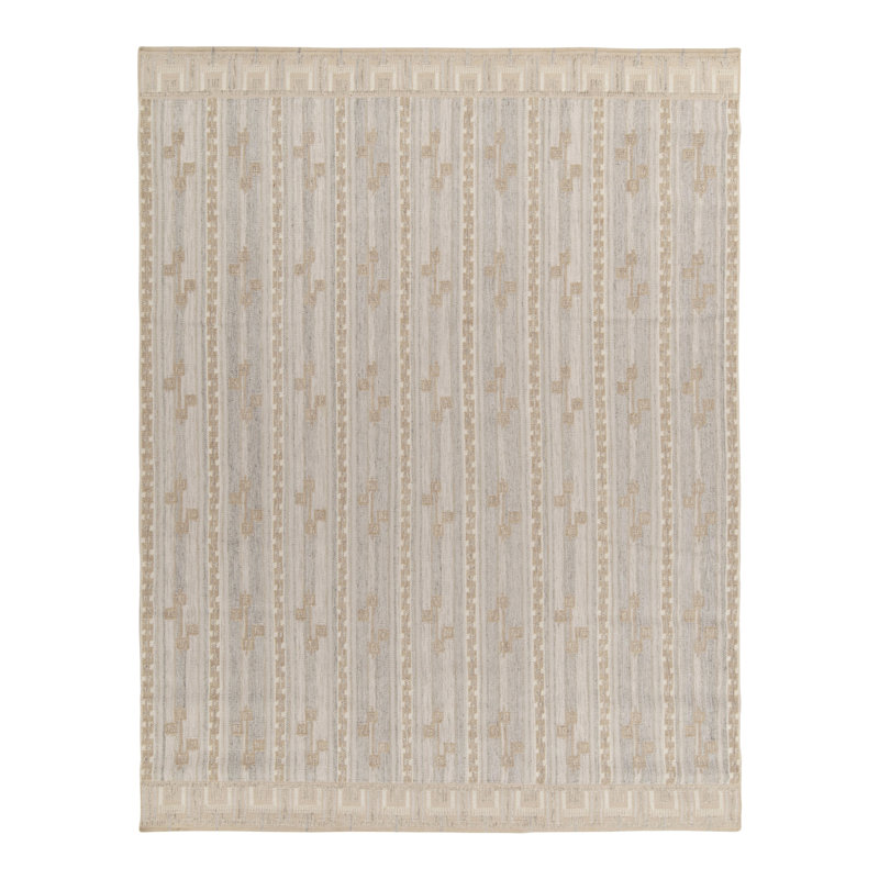 Scandinavian Wool Geometric Area Rug, Rectangle 12' x 15'