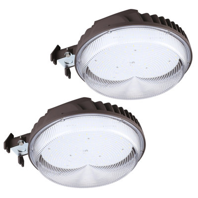 Dusk To Dawn Led Barn Light, 100w Security Flood Light, Ip65, 120-277v, 5000k Daylight, Bronze