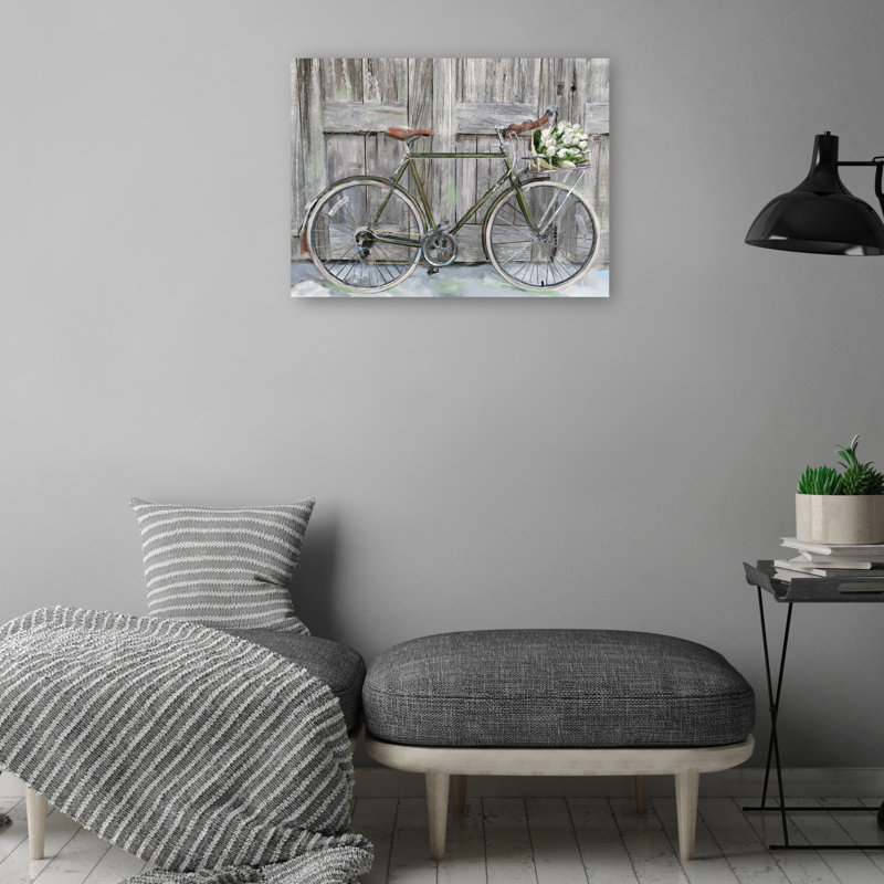 Reproduction d'art sur toile Farmhouse Vélo par Studio Arts, H 18 po x l 24 po x P 1,5 po, Toile tendue