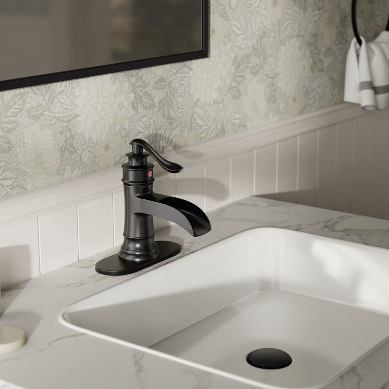 Robinet de salle de bains monotrou avec ensemble de drainage, Chrome