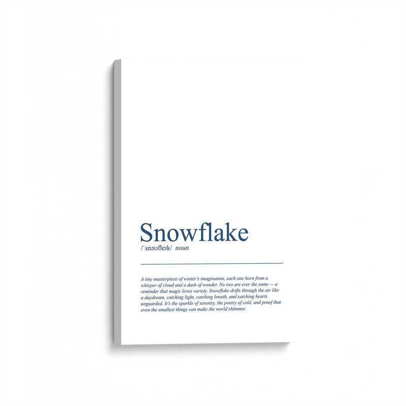 «The Wonders of Snowflakes», reproduction d'art sur toile, H 12 po x l 8 po, Toile tendue avec châssis