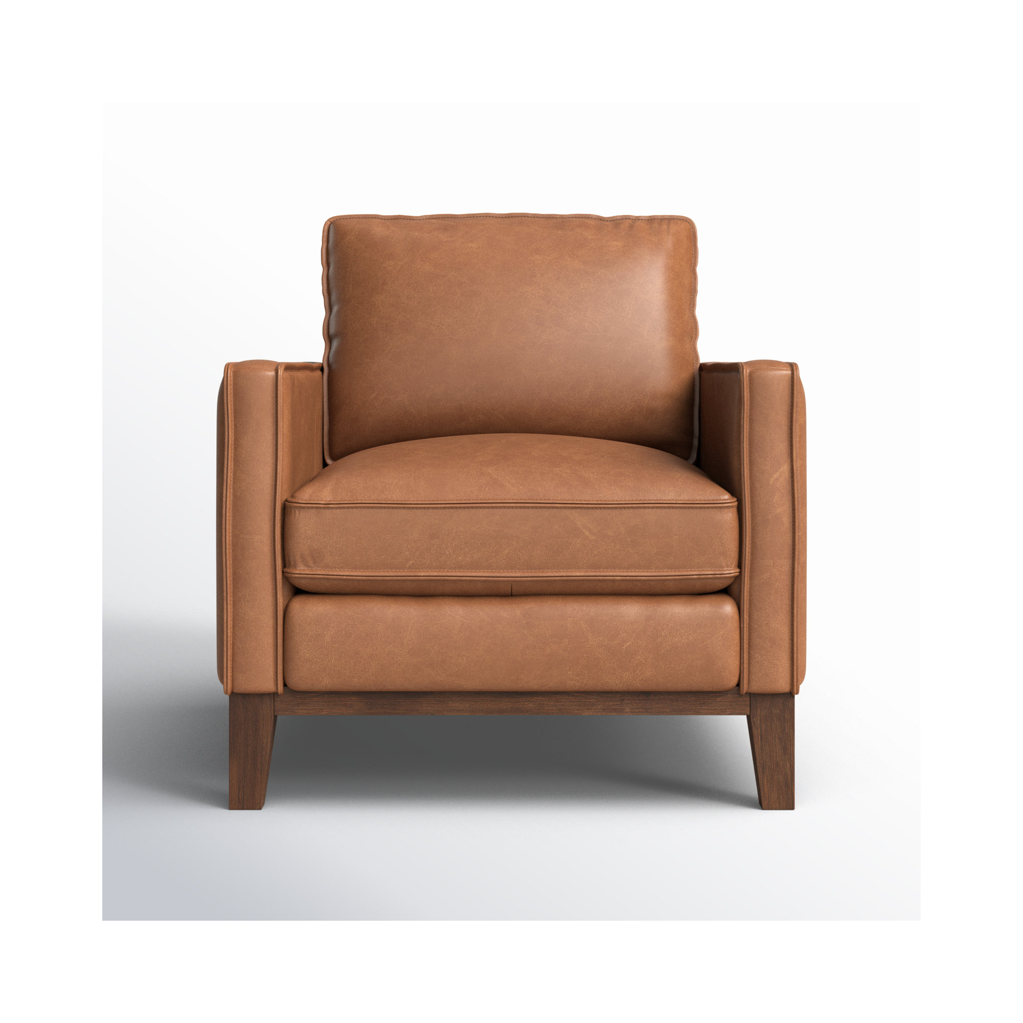 Cascades Leather Armchair, Chestnut Genuine Leather