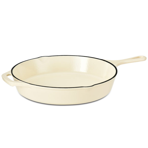 Tramontina Gourmet 12 in. Enameled Cast Iron Skillet in Latte with