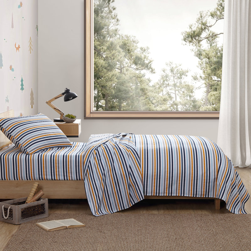 Full Vivid Stripe Polyester Microfiber Kids Sheet Set