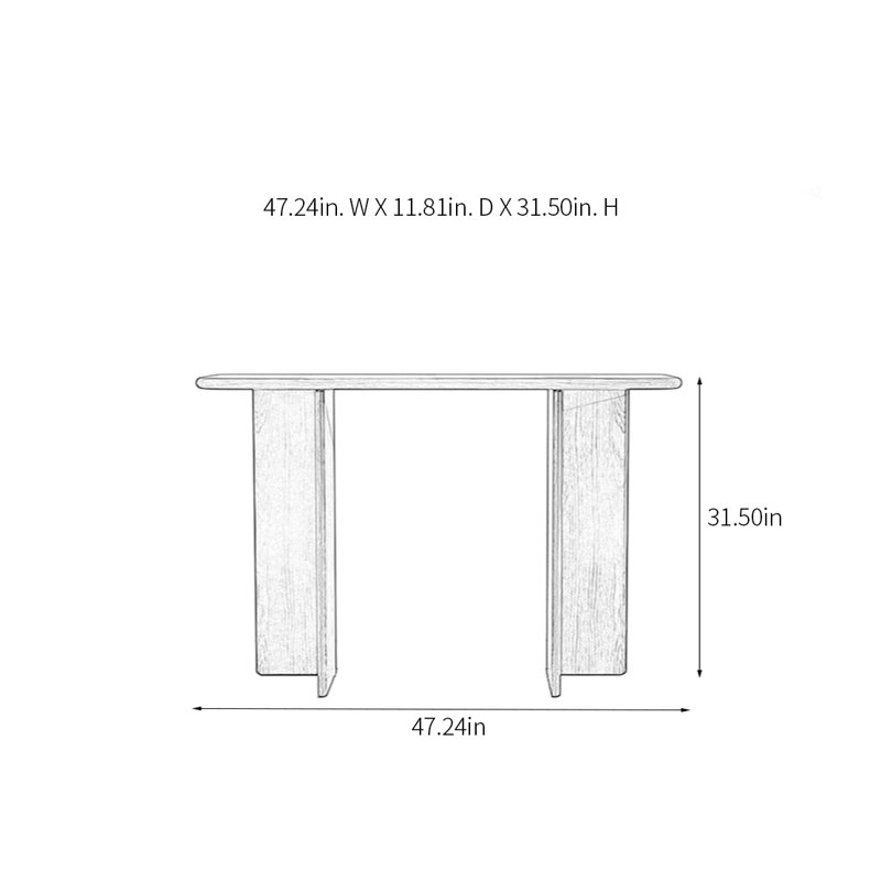 Console Minimalist, H 31,5 po x l 47,24 po x P 11,81 po, Naturel
