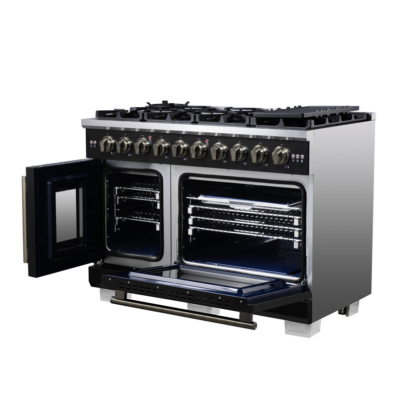 Cuisinière à gaz 48 portes Capriasca, Noir