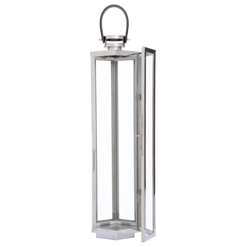 Francesca Tabletop Lantern, Silver, 82 cm H x 19 cm W x 19 cm D